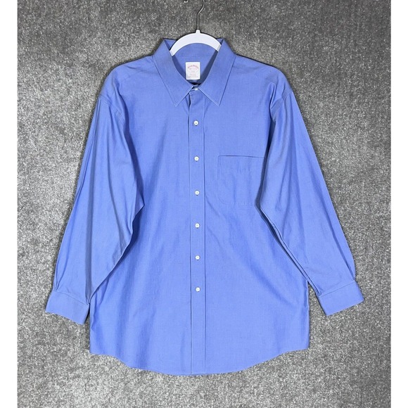 Vintage Brooks Brothers 346 Regular Fit Button Up Dress Shirt Mens Size 16.5-2/3 - Picture 1 of 8
